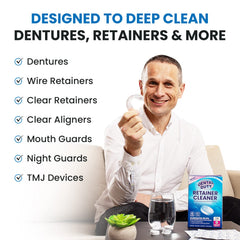 Tablets dissolving in water for cleaning retainer or denture
