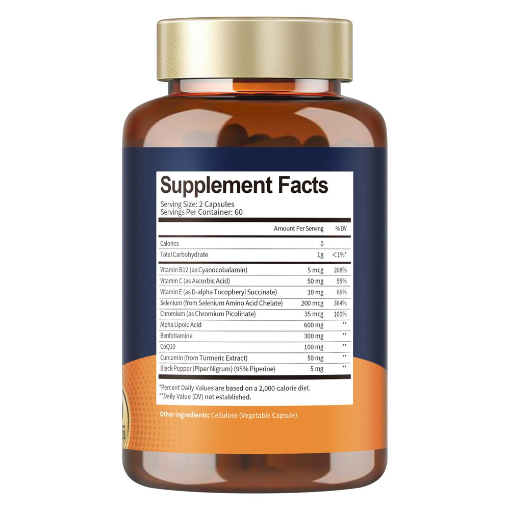 120-count bottle packaging of the ALA supplement