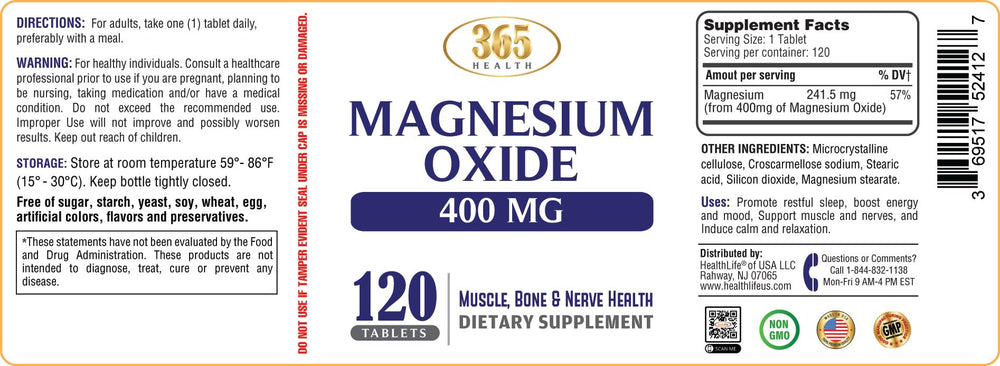 Product packaging showing 120 tablets and USA made