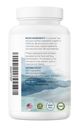 Packaging and ingredients list on bottle label