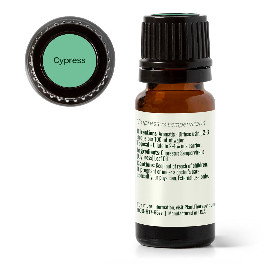 Product packaging and brand information for Cypress Oil