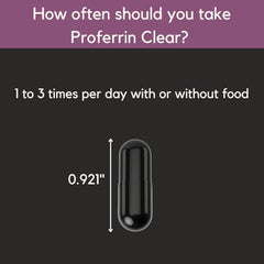 Proferrin Clear tablet closeup shows 10.5 mg heme iron polypeptide