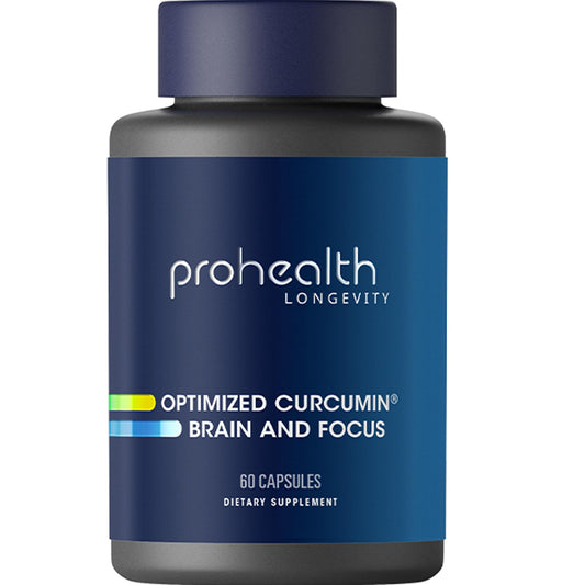 ProHealth Optimized Curcumin Brain & Focus bottle front label