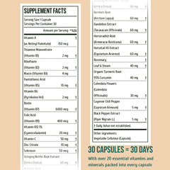 Bottle with packaging for the hair growth vitamin supplement