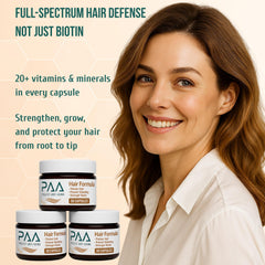 Label highlighting 20+ nutrients for hair nourishment