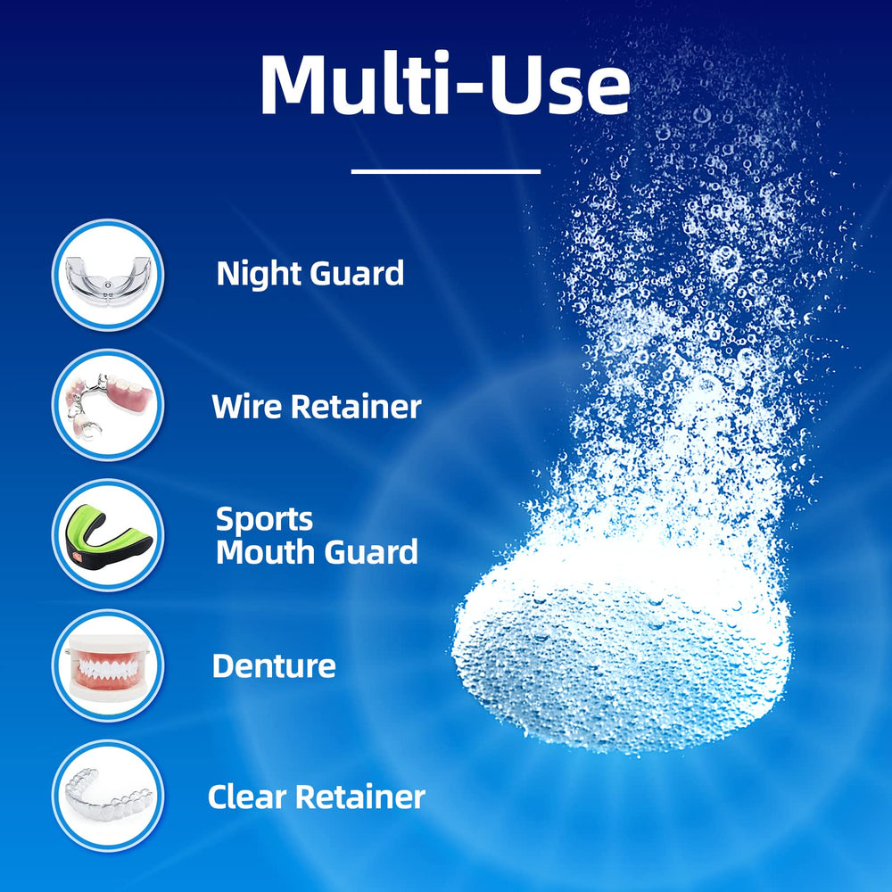 Retainers, dentures, and mouth guards cleaned with PROJECT BETTER tablets.