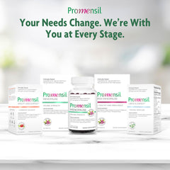 Healthy lifestyle concept featuring Promensil bottle