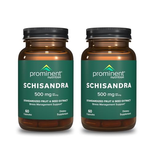 Prominent Nutrition Schisandra bottle label shows standardized schisandrins for stress support.