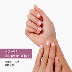 Pronto No Age brush application shows smooth, even coverage for rejuvenated nails.