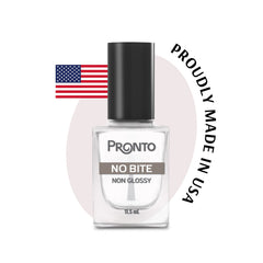 Nails after Pronto No Bite application show a subtle, unshiny look.