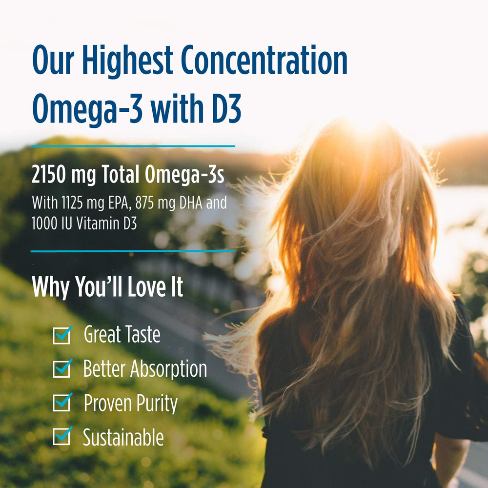 ProOmega 2000-D lemon flavor omega-3 with 1000 IU D3 soft gels