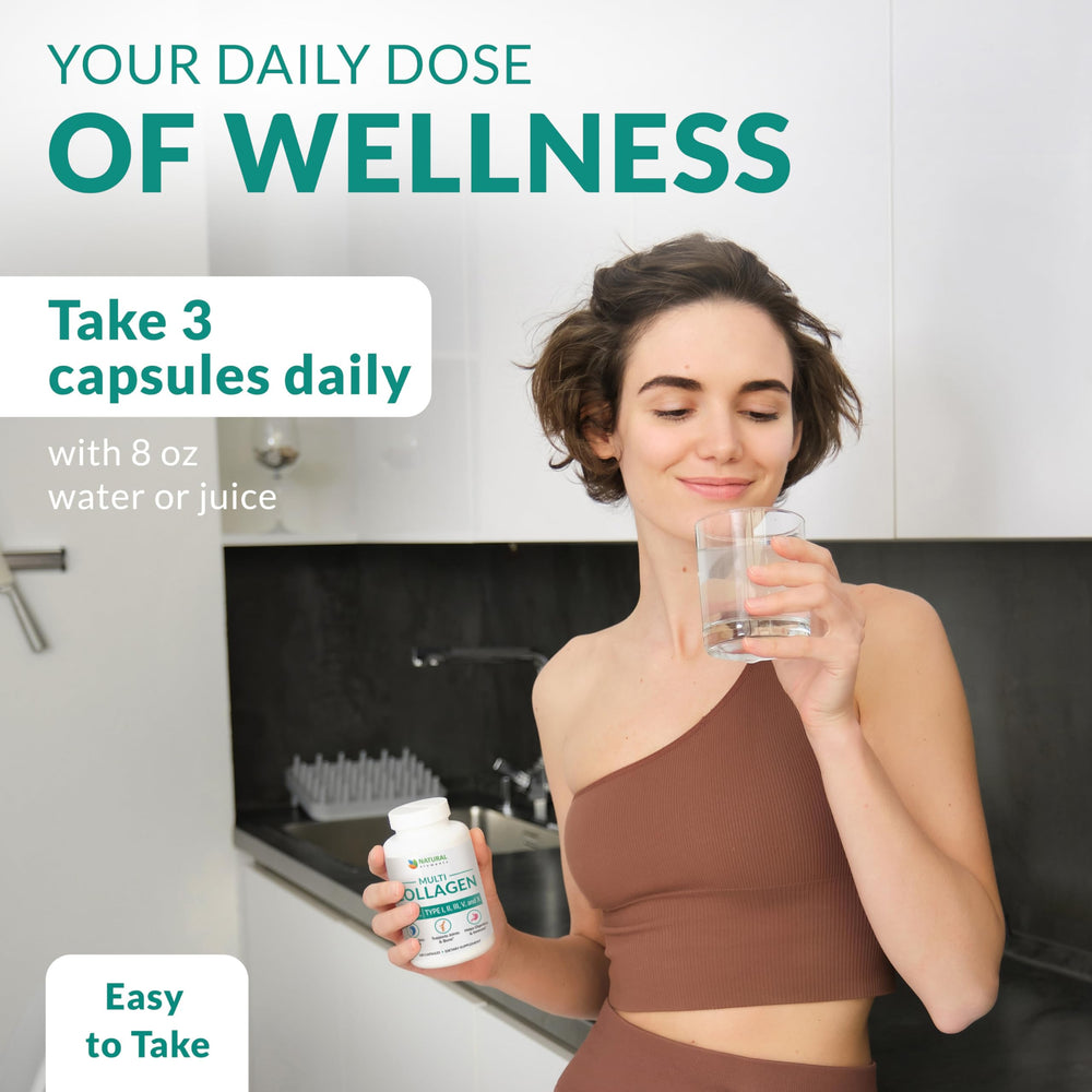 Proprietary collagen blend capsules with label