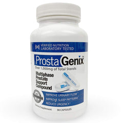 ProstaGenix Multiphase bottle label close-up highlighting ingredients for informed use