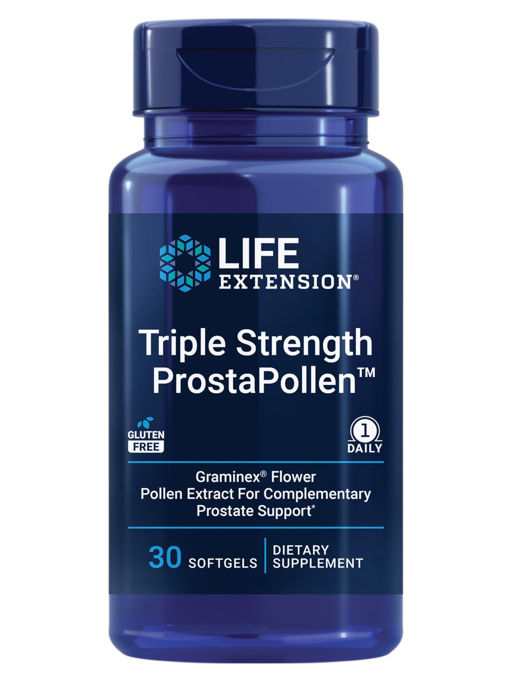 Life Extension ProstaPollen bottle on white background
