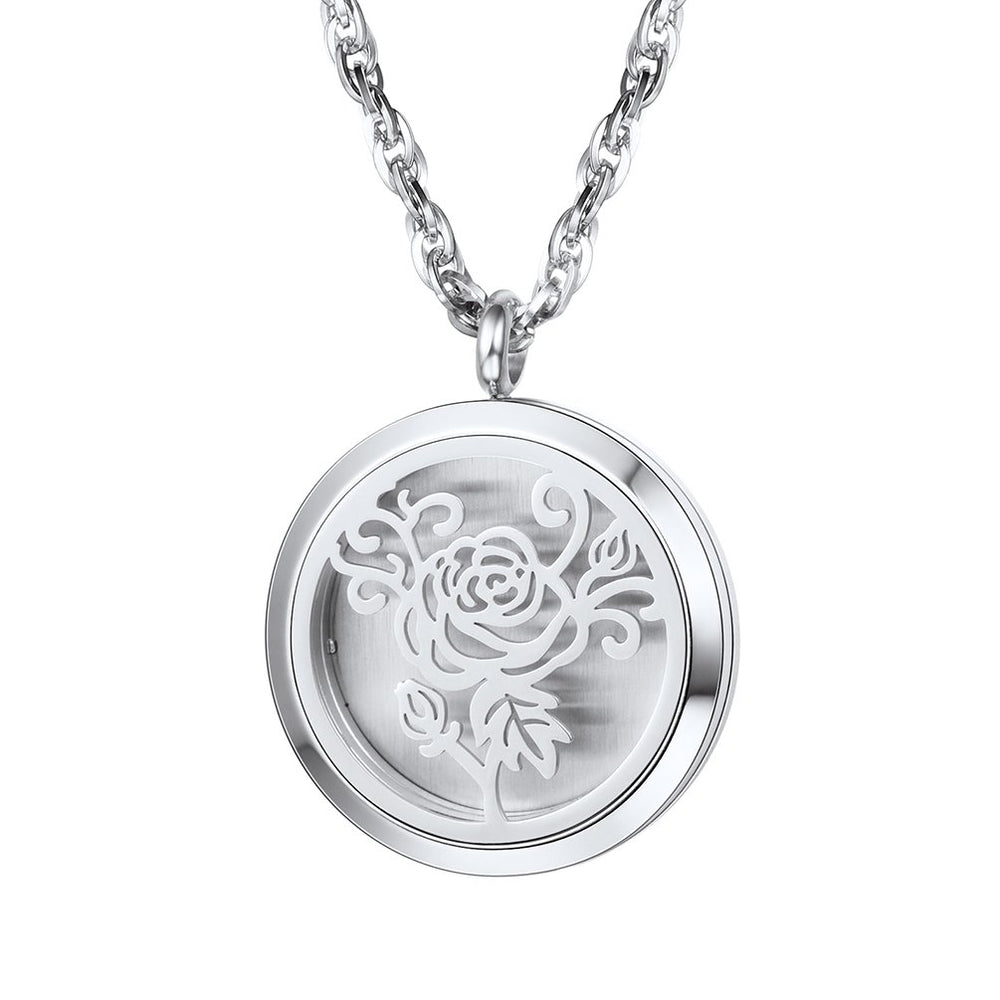 PROSTEEL diffuser necklace pendant close-up in stainless steel