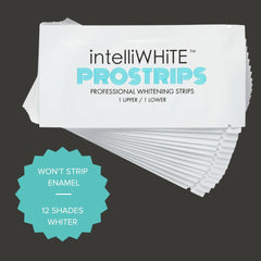 Prostrips box and whitening strips on white background