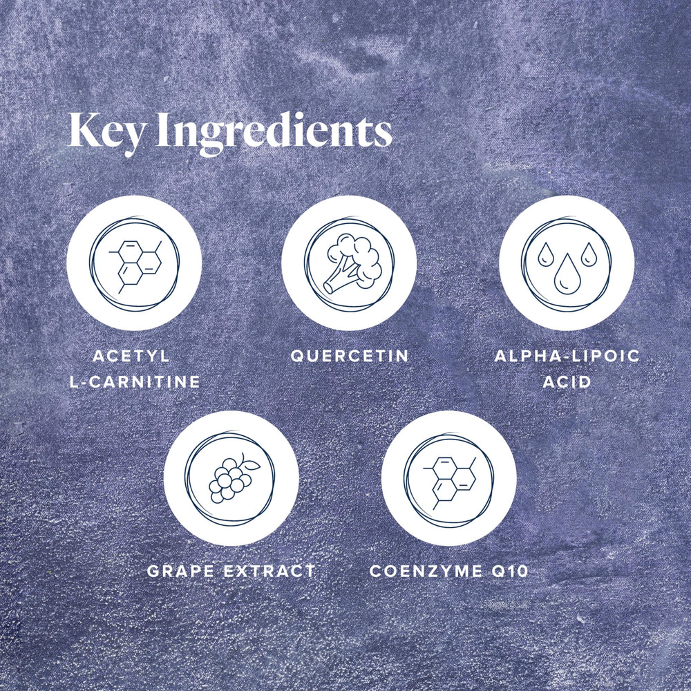 Mitochondrial energy support capsules illustration