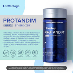 Close-up of product bottle label on Protandim Nrf2 Synergizer