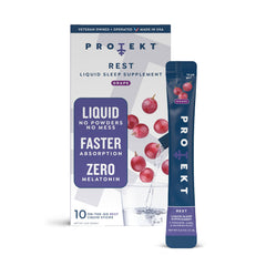 Protekt GABA L-Theanine sleep aid grape flavor bottle with 10-pack