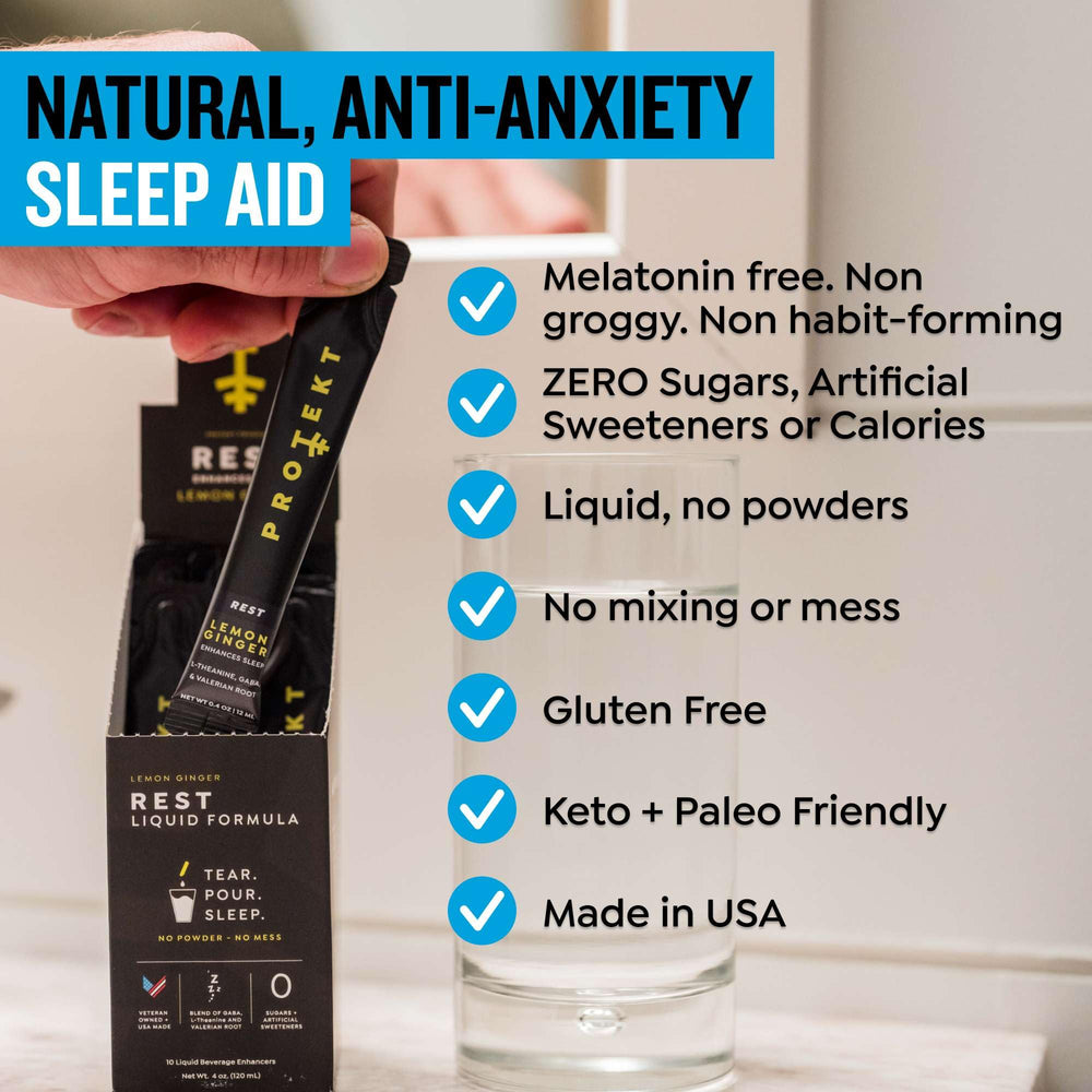 Ingredients overview: GABA, L-Theanine, Valerian Root for night support