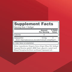 Close-up of astaxanthin softgel capsules