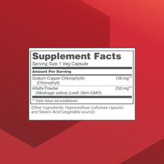 Label highlights Non-GMO and Soy Free on Protocol Chlorophyll packaging.