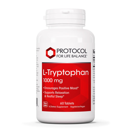Bottle of PROTOCOL FOR LIFE BALANCE L-Tryptophan 1000mg - 60 tabs