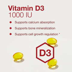 Gluten-free Vitamin D3 1,000 IU dietary supplement label