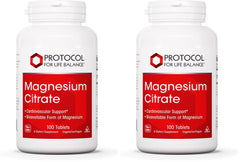 Front view of Protocol for Life Balance Magnesium Citrate 400mg bottle, pack of 2