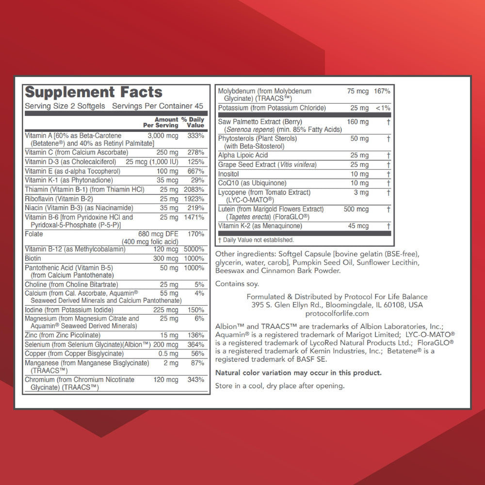 CoQ10 and vitamins illustration inside the multivitamin