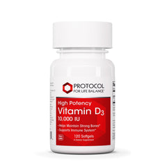 Protocol For Life Balance Vitamin D3 10,000 IU bottle label