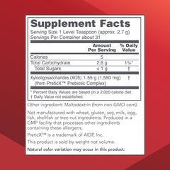 Prepared drink with dissolved XOS prebiotic powder