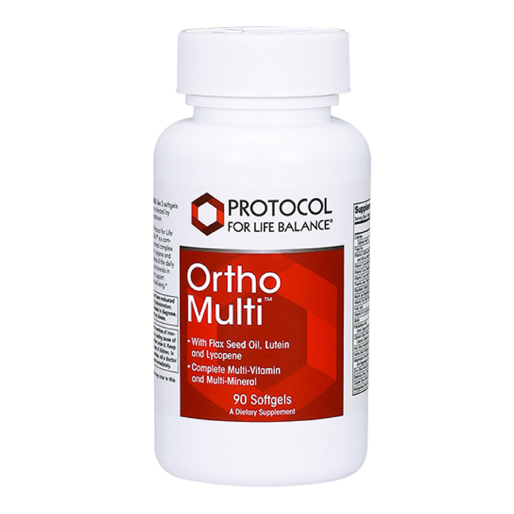 Bottle of Protocol Ortho Multi complete vitamin and mineral complex