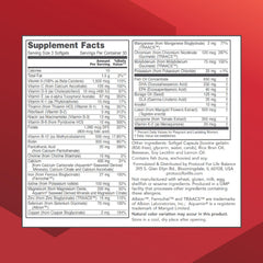 Close-up of nutrition facts highlighting 250 mg DHA per serving