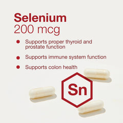 Nutrition facts panel focus for Protocol Selenium 200mcg