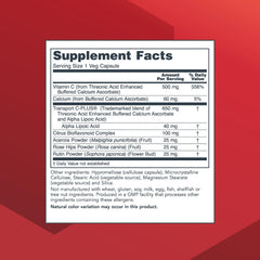 Close-up of Protosorb C500 label highlighting Vitamin C content