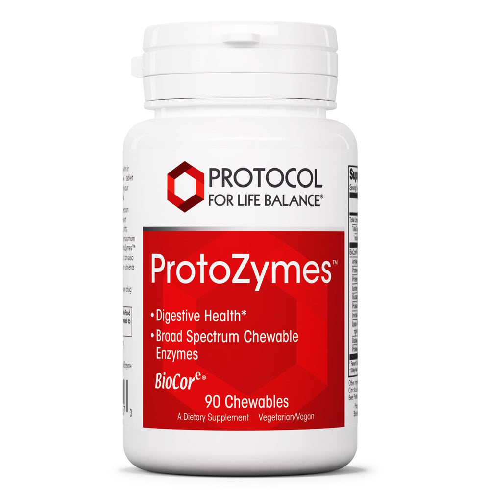 ProtoZymes bottle and label showing digestive enzyme blend