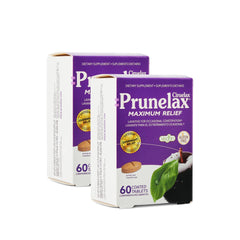 Prunelax extra-strength tablets bottle closeup demonstrates a fast-relief option for regularity.