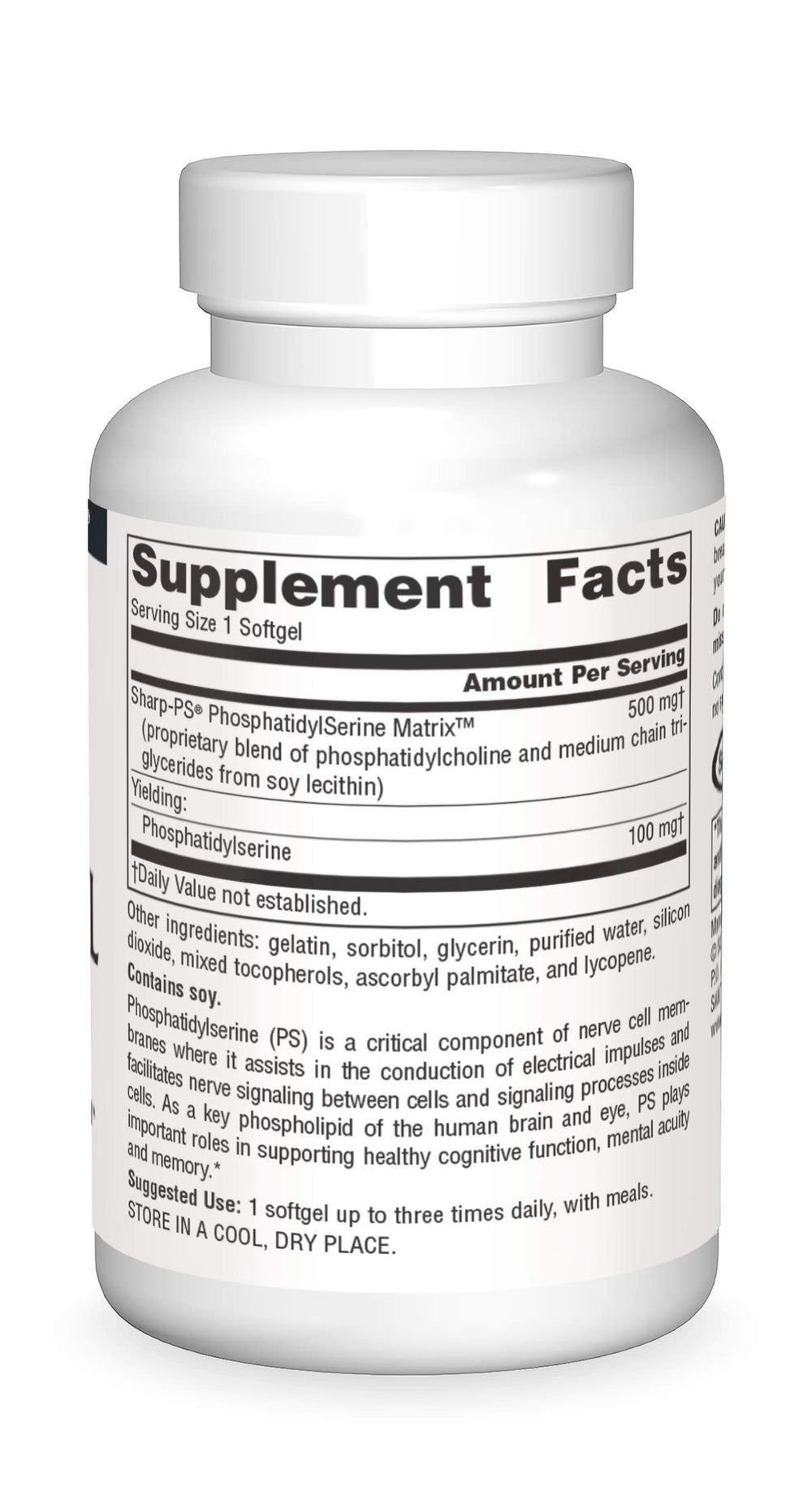 Daily use of Phosphatidyl Serine Matrix 500 mg softgels