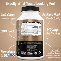 Digestive health concept featuring psyllium husk capsules