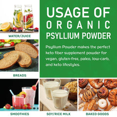 Vegan-friendly psyllium husk powder for keto and gluten-free diets