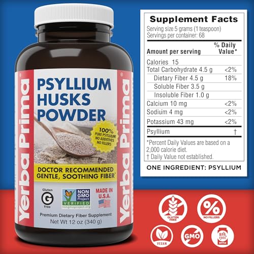 Measuring scoop with psyllium powder
