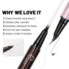 Pudaier 2-in-1 dual-ended eyebrow pen with a 15-degree tip for precise strokes.