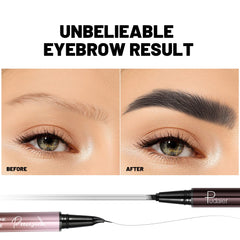 Pudaier 4-fork tip close-up to create hair-like brow texture.