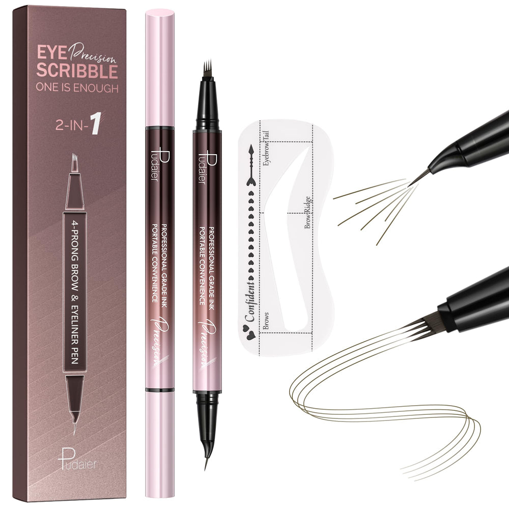 Pudaier waterproof microblading eyebrow pen for long-lasting natural brows.