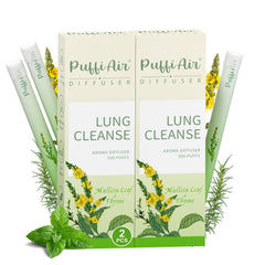 PUFFIAIR Herbal Diffuser pen featuring mullein leaf, thyme, and mint