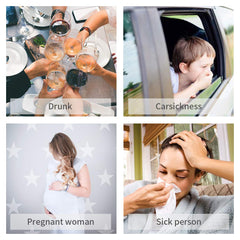 PukeBag car-travel use supports drivers and passengers during motion sickness.