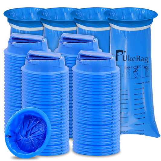 PukeBag Vomit Bag showing 1000ml capacity for on-the-go use.