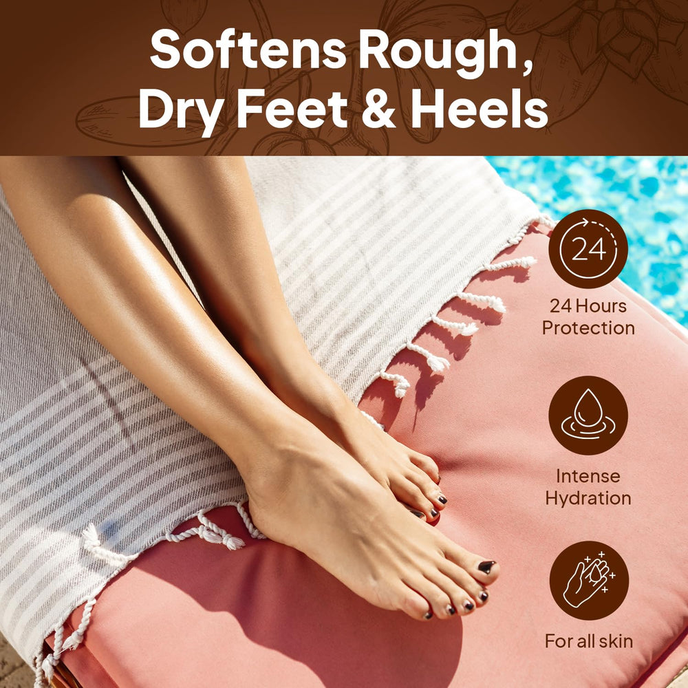 Pumice Valley Foot Cream vitamin E and jojoba oil nourish skin.