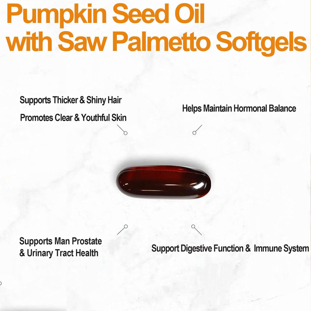 Visual emphasizing hair and skin health benefits from pumpkin seed oil
